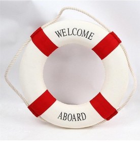 Resim Novahub Kırmızı Ev Zanaat Cankurtaran Simidi Asılı Cankurtaran Simidi Akdeniz Tarzı El Sanatları Ev Dekorasyonu 20cm 20cm 