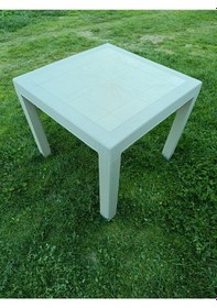 Resim Evko Mobilya Rattan 90x90 Masa, Plastik Masa, Bahçe Balkon Teras Masası, Kare Masa, Dış Mekan Masası Cappuccino 