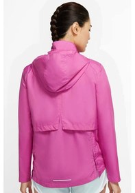 Resim Nike Sportwear Essential Packable Running Rain Kapüşonlu Kadın Ceket Pembe 
