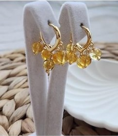 Resim Sitrin Taşı Salkım Küpe Sarı Tek Ebat 