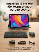 Resim FaroxTech 16 Pro Max Tablet 10.1'' FHD Ekran | 16GB RAM + 512GB Depolama | Kalem - Fare - Klavye SET 