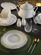 Resim Aryıldız AR34019 Bone Porselen Wave 60 Parça Yemek Takımı Gold 