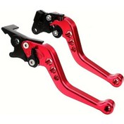 Resim Chuangyinshop Adjustable Aluminyum Motorcycle Tutacak Kolları Kırmızı Renkli Dayanıklı Ergonomik 