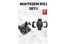 Resim MiraLive Kulak Içi Kablosuz Bluetooth Kulaklık ve Nfc ve Gps Özellikli Akıllı Saat Alarm ve Titreşim 
