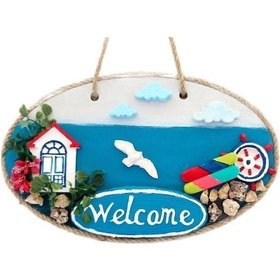 Resim Sahil Kasabası Welcome Yazılı El Yapımı Kapı Süsü 02-10mm 5yards 