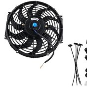 Resim Xindoker Oto Modifikasyon Soğutma Ekipmanı 12v 80w 7 İnç Eğik Blades Kondensatör Fanı Soğutucu 