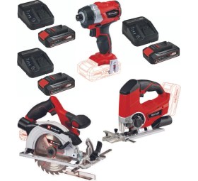 Resim Einhell Te-Cı 18 Bl Vidalama Te-Cs 18/165/1 Daire Testere Te-Js 18 Dekupaj 3X2.5AH Akülü Set 