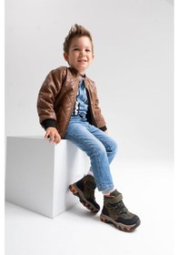 Resim Mnpc Erkek Çocuk Haki Hakiki Deri Anatomik Günlük Bot 25k3b11067263 Haki 