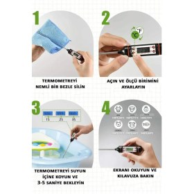 Resim Dijital Gıda Termometresi, Hızlı ve Doğru Sıcaklık Ölçüm Cihazı 