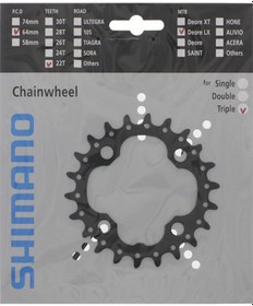 Resim Shimano 24t Aynakol Dişlisi Fc-m660/fc-m4050/fc-m3000/fc-m665 3x9v 64mm Bcd 4 Kollu Siyah 