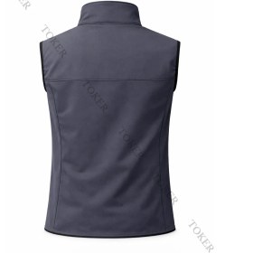 Resim Toker Tekstil Softshell Yelek - Su Geçirmez Kolsuz Günlük Kullanım İçin Füme Renkli 