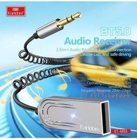 Resim M93 Wireless Bluetooth Araç Kiti Hifi Stereo Ses Alıcısı Usb To Aux 3.5mm Jack Adaptörü Bluetooth 5 