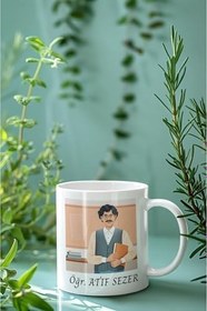 Resim Öğretmenler Günü-7, Hediyelik, Özelleştirilebilir İsim Baskılı Beyaz Seramik Kupa Bardak, QBM2124 