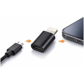 Resim İphone Se 2nd Gen Uyumlu Android Micro Usb Şarj Kablosunu İphone Lightning E Çevirici 