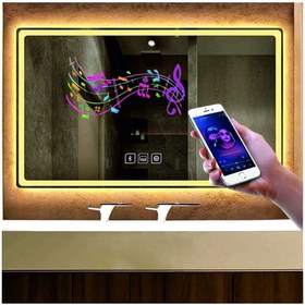 Resim DNR Mirror 75x105 Cm Bluetoothlu Buğu Yapmayan Dokunmatik Günışığı Ledli Dikdörtgen Banyo Aynası 