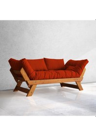 Resim Woodesk Adalar Masif Tik-kırmızı Renk 2li Kanepe Cpt8102-210 