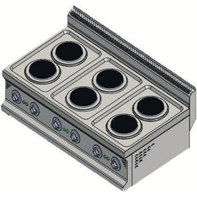 Resim Karacasan Endüstriyel 120 Cm 700 Seri Set Üstü 6 Gözlü Elektrikli Ocak 