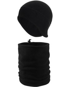 Resim Axe Sportswear Kışlık Termal Polar Kulaklıklı Bere - İpli Boyunluk 2'li Set 