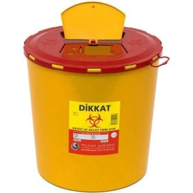 Resim 10 Adet 10 Litrelik Turuncu Tıbbi Atık Kovası Seti 