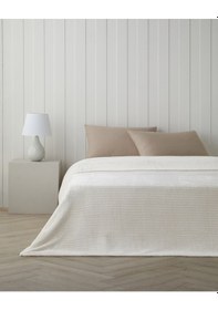 Resim English Home Shiny Lines Floşlu Supersoft Çift Kişilik Battaniye 200x220 Cm Krem Krem 