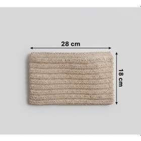 Resim Myballistore Makrome İpten El Örgüsü Bej Püsküllü Clutch Çanta 