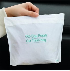 Resim Kendinden Yapışkanlı Tek Kullanımlık Oto Çöp Poşeti, 20 Li Paket, Sızdırmaz Ve Dayanıklı Araç İçi Torba, Seyahat İçin Hijyenik Kullan At, 23x18.5 Cm Araba Aksesuarı 