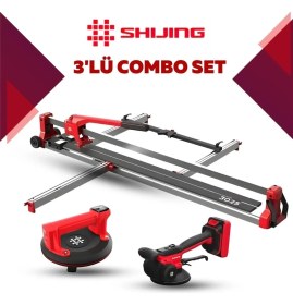 Resim Shijing Tools Shıjıng Tools Manuel Kesici Dijital Vantuz ve Fayans Vibratörü 3'lü Pro Set 