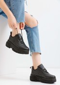 Resim Devida Kadın Siyah Spor Ayakkabı 6 Cm Yüksek Rahat Air Taban Günlük Sneaker X401 Vega Serisi 