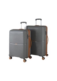 Resim V379 Aura Y.üretim Pp Valiz 65 Cm + 75 Cm Gri/hardal Set S24sy1000100-set 11156 Gri/hardal 