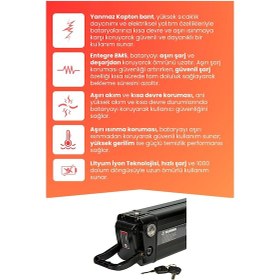 Resim Rks Rsı-x-pro Uyumlu 36v 20ah Elektrikli Bisiklet Bataryası Siyah 