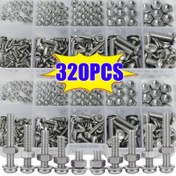 Resim 320 Parça Altıgen Somun ve Cıvata Çeşitleri Seti - M2, M2.5, M3, M4, M5 Metrik Vida ve Somun Kiti 