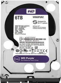 Resim WESTERN DIGITAL PURPLE WD60PURZ/WD62PURZ 6 TB SATA 6GB/S 7/24 GÜVENLİK HARDDISK 
