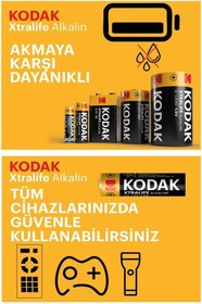 Resim Xtralife Alkalin Kalem Pil AA 4 Adet Kodak Kaliteli Uzun Ömürlü 1.5 V Kalem Pil Orjinal Kumanda Fener Saat Cihazlar 