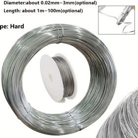 Resim 1 adet 304 Paslanmaz Çelik Tel, 0.02mm-0.3mm Tek Strand Kuyruk Boncuk Tel, El Sanatları Takı Yapımı İçin Takı Boncuk Tel, Kayış Heykel Çerçeve (100m-1m) 