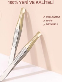 Resim Xolo Gold Altın Cımbız Profesyonel Yassı Uç Kaydırmaz 