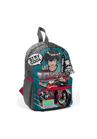 Resim Minik Yuva Sırt Çantası Gri Nefti Anime Motorsiklet İki Bölmeli 23564 