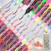 Resim 18 renkli mum kalemi (10ml/0.35oz), DIY mum yapımı - yaratıcı mum yapımına uygun, renkli mumlar için, Noel süslemeleri ve doğum günü partisi merkezleri için ideal, mum yapım malzemeleri 