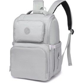 Resim Smart Bags Büyük Boy Su Geçirmez Çok Cepli Anne ve Bebek Bakım Sırt Çantası Buz Gri 