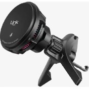 Resim Linktech W792 Premium 15W QC 3.0 Wireless Şarj Aleti ve Telefon Tutacağı Siyah 