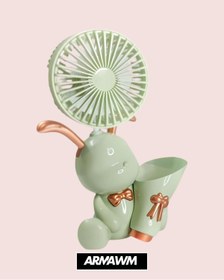 Resim ARMAWM Ayıcık Figürlü Mini Fan Kalemtraş ve Kalemlik Pembe/Mavi/Yeşil 