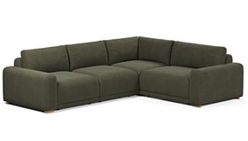 Resim Carle 299 x 234 Minderli Köşe Çift Kollu - Performans Keten - Kök Yeşil / Açık 