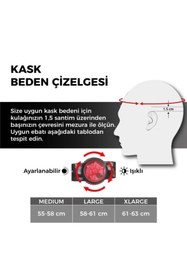 Resim Genel Markalar Zozo MV29 Işıklı Unisex Kask Siyah/Mavi XL Beden 