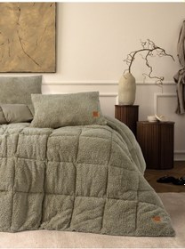 Resim Cotton Box Tek Kişilik Peluş Yorgan Seti Taş 155x215 Cm 