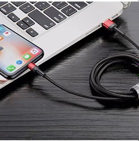 Resim Baseus Cafule Calkfl-h91 2 Metre Apple Uyumlu iPhone Lightning Usb Kablo - 1.5a Hızlı Şarj, Kırmızı-siyah 