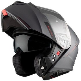 Resim Mt Genesis FU935SV Solid A2 Matt Titanium Çene Açılır Motosiklet Kaskı Gri 