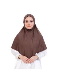 Resim Modish Group Tek Parça Hazır Başörtüsü Türban Şal Kolay Takılan Uzun Şal Viskon Kahverengi 