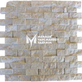 Resim MYM Mermer Yapı Market Tasarım Bej Mermer Patlatma Mozaik 