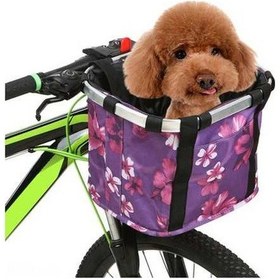 Resim Novahub Katlanabilir Bisiklet Sepeti Çiçek Desenli Küçük Evcil Hayvan Kedi Köpek Taşıma Çantası Ayrılabilir Bisiklet Gidon Ön Sepet Bisiklet Ön Çantası El Çantası C Çok Renkli Çok Renkli 