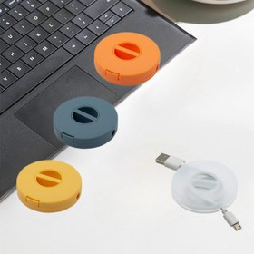 Resim 1 adet Taşınabilir Kablo Sarıcı, 4 Renkli Yuvarlak Seyahat Kordon Organizatör Kutusu, Kulaklık Sarma için Çekilebilir Kablo Tutucu USB Telefon Kulaklık Fare Tel, Dayanıklı PP Malzeme, Seyahat Organizatörü | Kompakt Kablo Tutucu | Güvenli Kapatma 