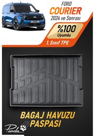 Resim Siyah Ford Courier 2024 Sonrası 4d Havuzlu Bagaj Havuzu 